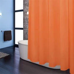 solid cotton blend shower curtain