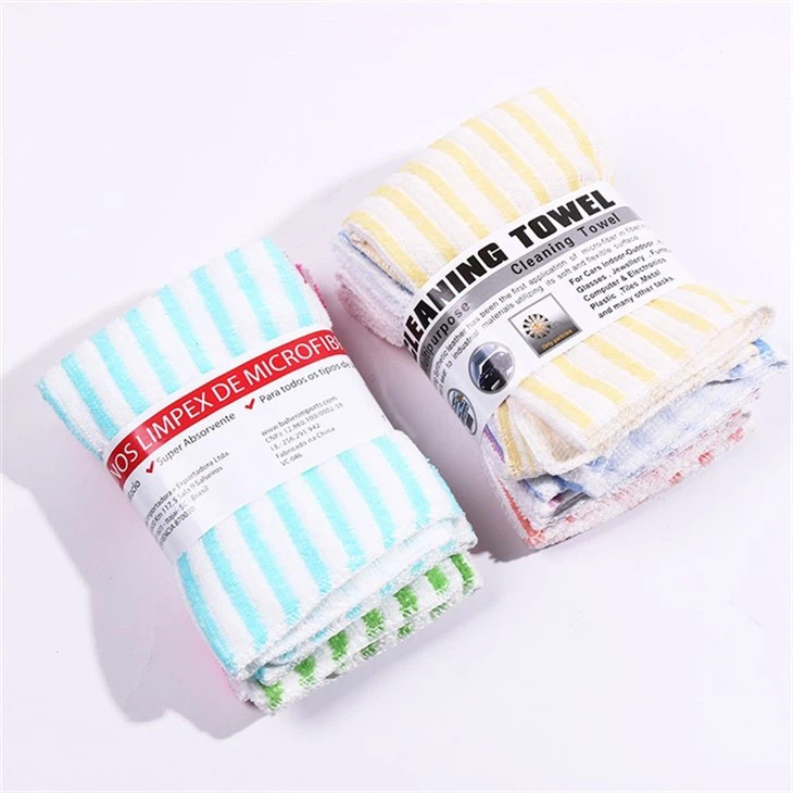 Striped Ultra-Soft Super Absorbent Microfiber Cloth